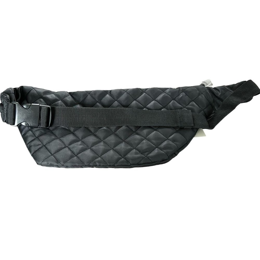 NWT MAURICE’S Black Quilted Fanny Pack With Gold Accents